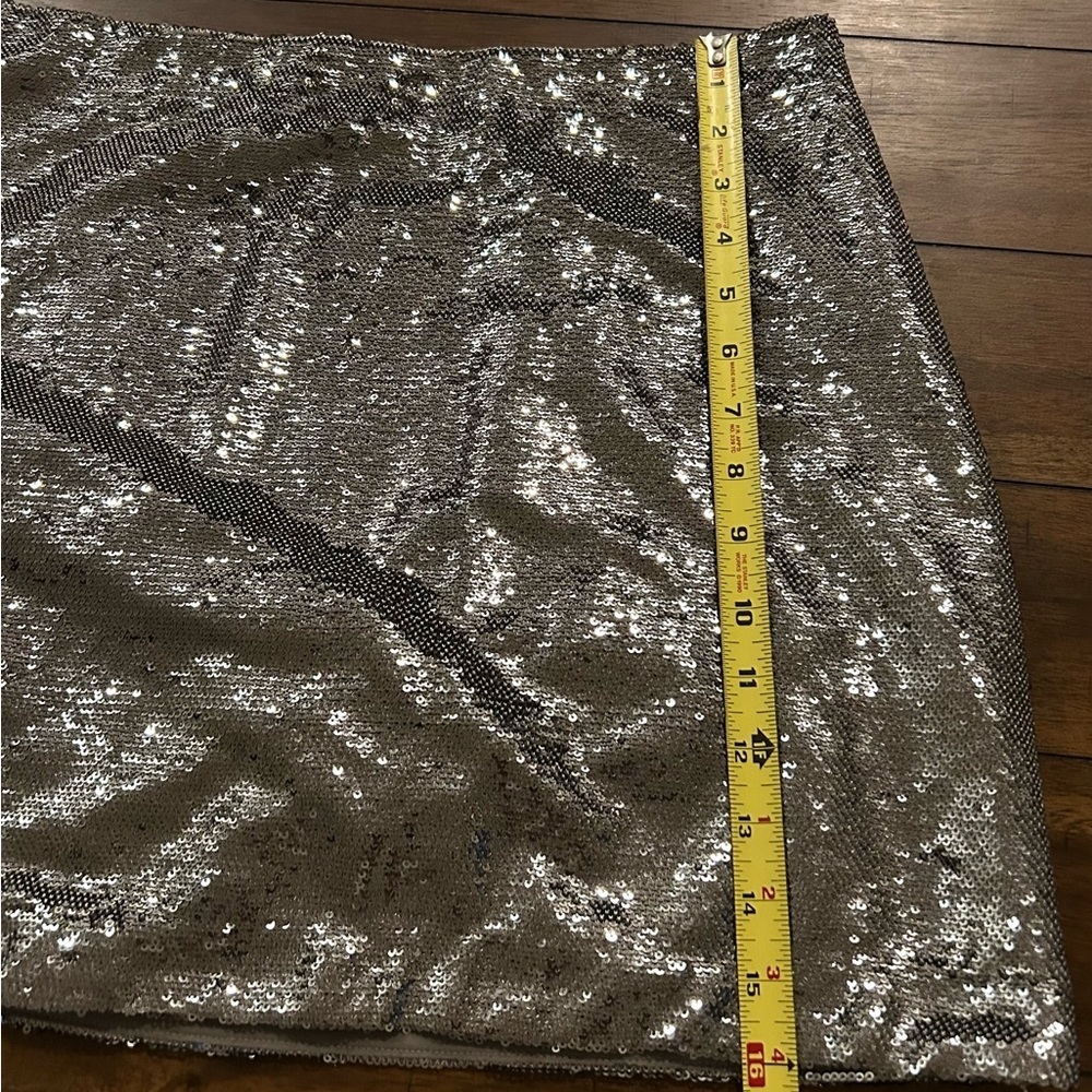 Gap Silver Gray Lined Sequin Mini Skirt Size 10 Petite NEW with tags MSRP 69.95 - Picture 5 of 11